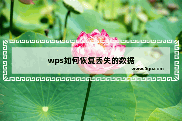 wps如何恢复丢失的数据