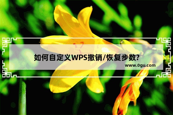 如何自定义WPS撤销/恢复步数?