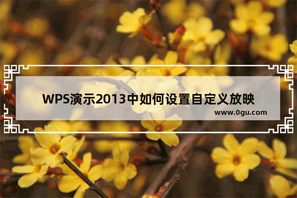 WPS演示2013中如何设置自定义放映