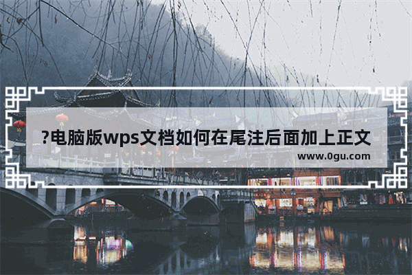 ?电脑版wps文档如何在尾注后面加上正文