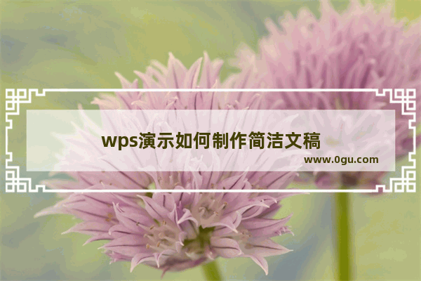 wps演示如何制作简洁文稿