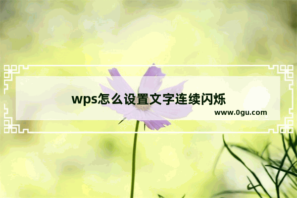 wps怎么设置文字连续闪烁