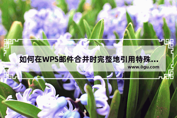 如何在WPS邮件合并时完整地引用特殊格式的数据