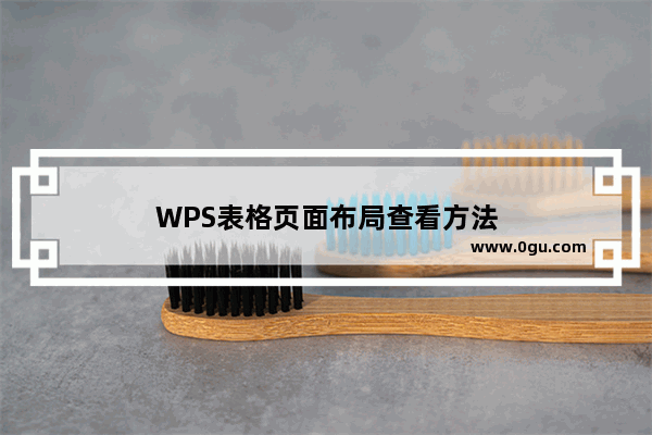 WPS表格页面布局查看方法