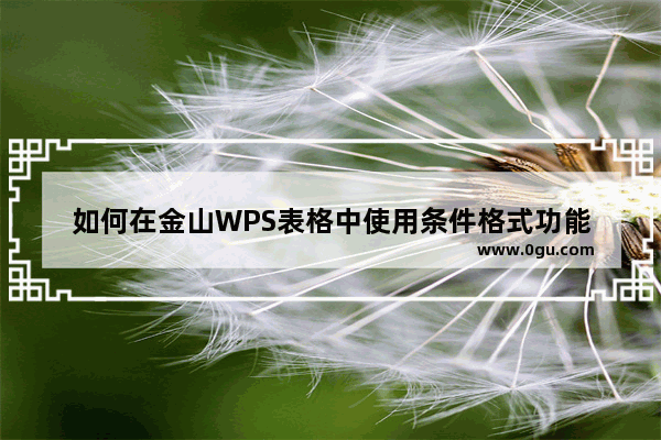 如何在金山WPS表格中使用条件格式功能