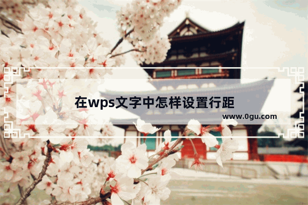 在wps文字中怎样设置行距