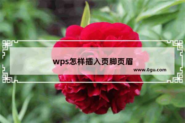 wps怎样插入页脚页眉