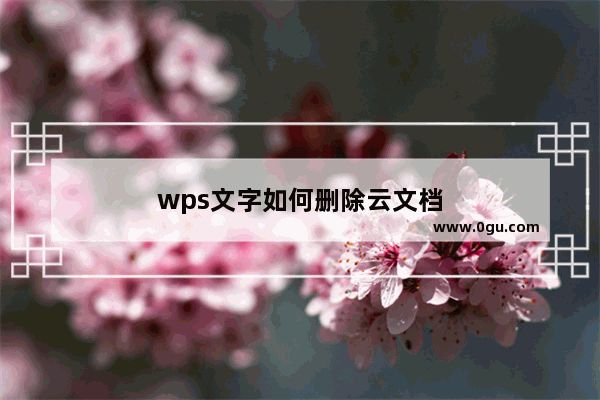 wps文字如何删除云文档