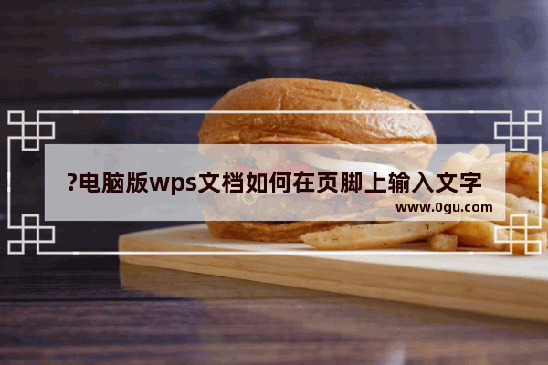 ?电脑版wps文档如何在页脚上输入文字