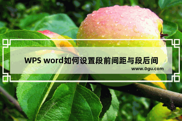 WPS word如何设置段前间距与段后间距？