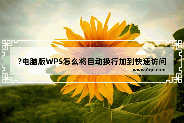 ?电脑版WPS怎么将自动换行加到快速访问栏