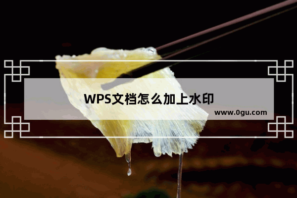 WPS文档怎么加上水印