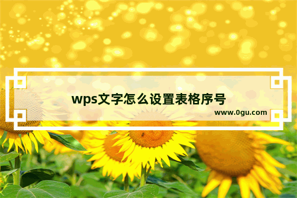 wps文字怎么设置表格序号