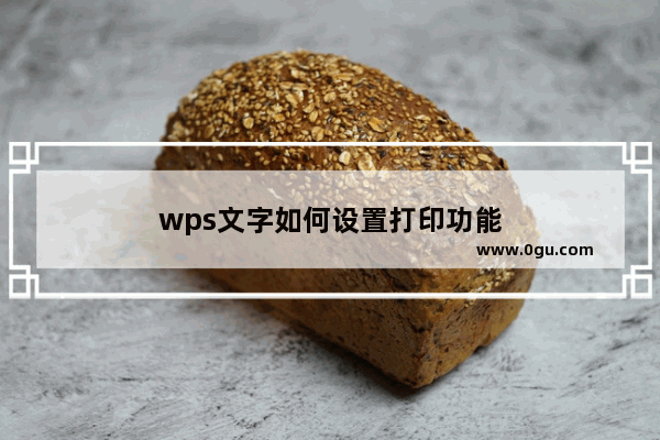 wps文字如何设置打印功能