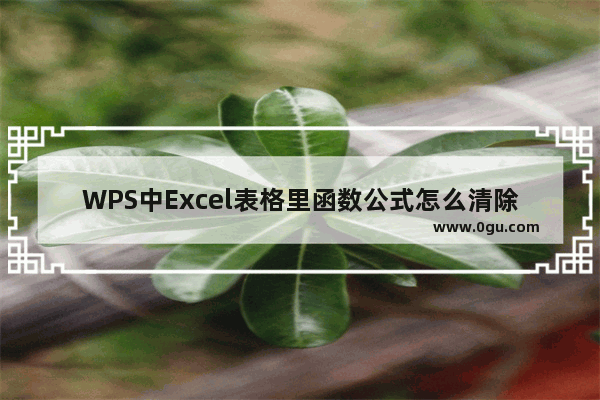 WPS中Excel表格里函数公式怎么清除