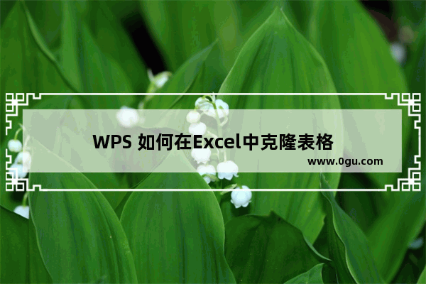 WPS 如何在Excel中克隆表格