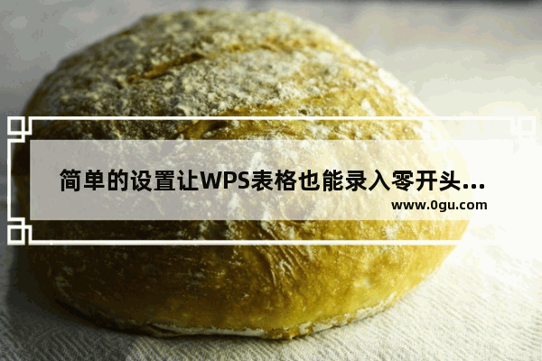 简单的设置让WPS表格也能录入零开头的数据