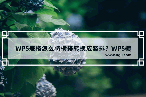 WPS表格怎么将横排转换成竖排？WPS横排转换成竖排方法介绍