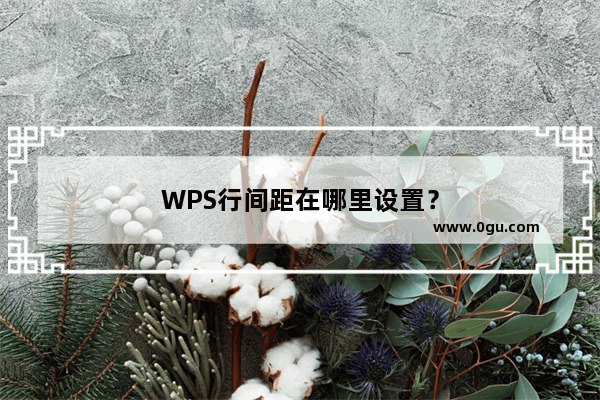 WPS行间距在哪里设置？