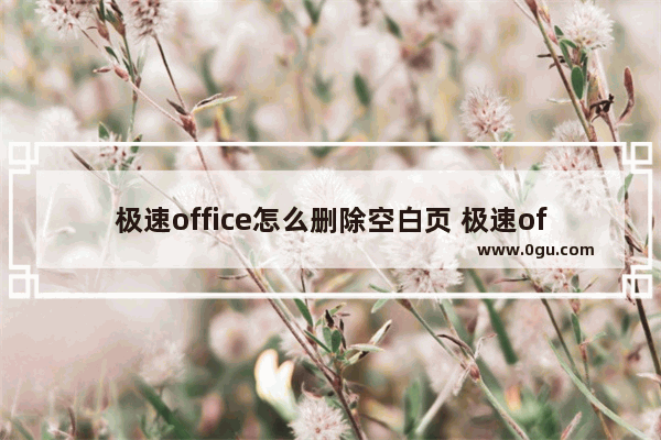 极速office怎么删除空白页 极速office2019删除空白页的方法