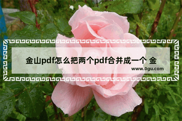 金山pdf怎么把两个pdf合并成一个 金山pdf把两个pdf合并成一个的方法