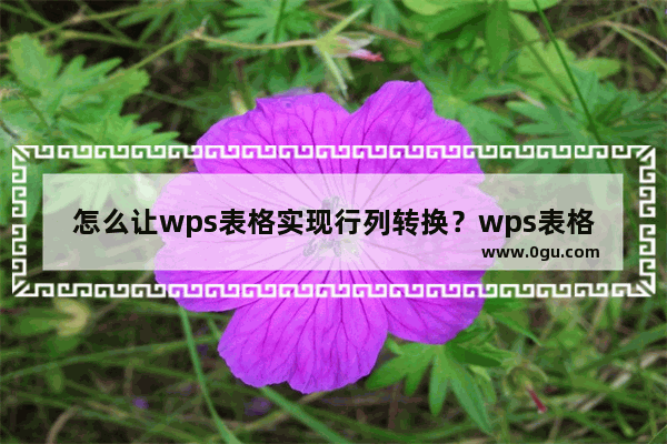 怎么让wps表格实现行列转换？wps表格实现行列转换的方法技巧