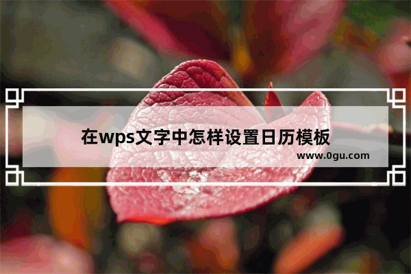 在wps文字中怎样设置日历模板