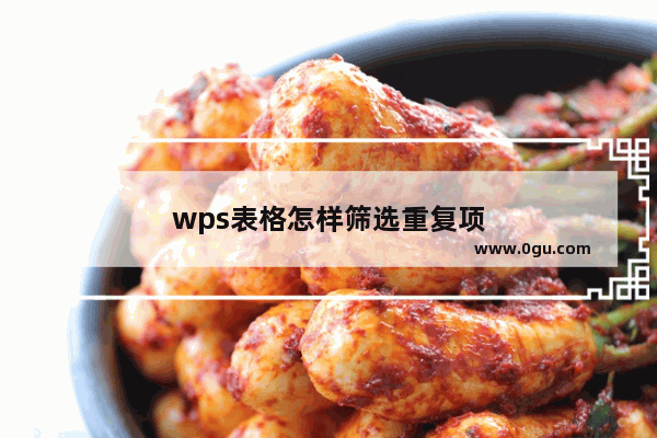 wps表格怎样筛选重复项