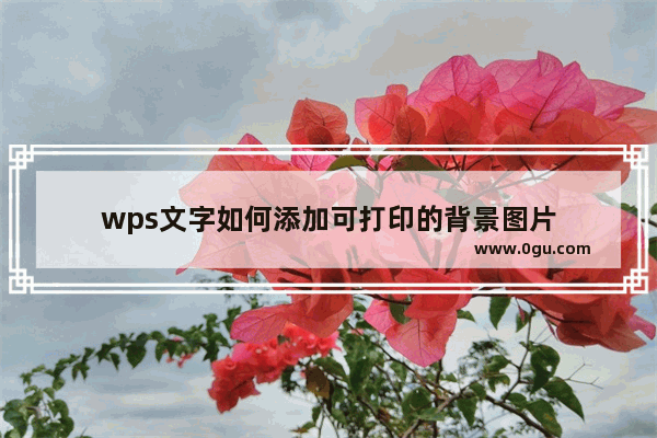 wps文字如何添加可打印的背景图片