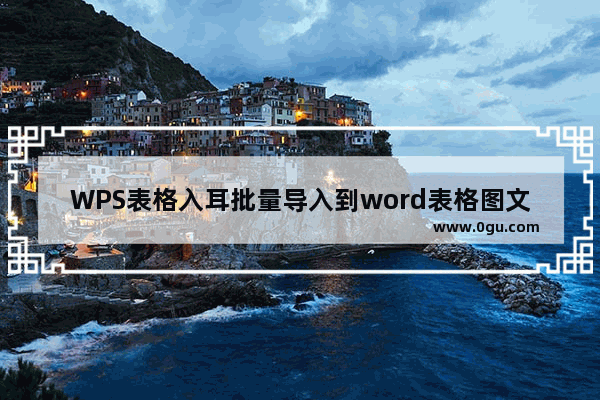 WPS表格入耳批量导入到word表格图文教程