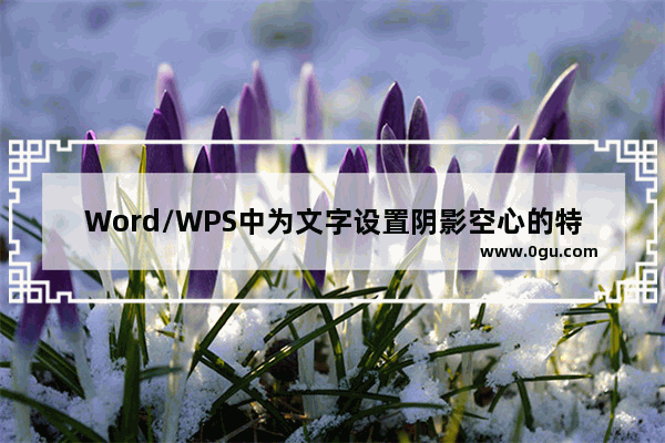 Word/WPS中为文字设置阴影空心的特大效果