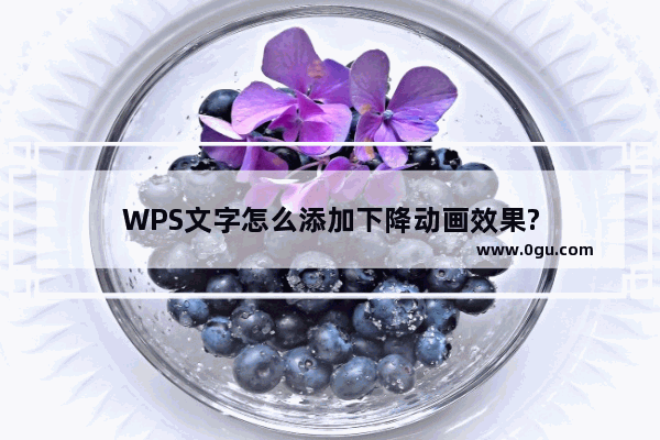 WPS文字怎么添加下降动画效果?