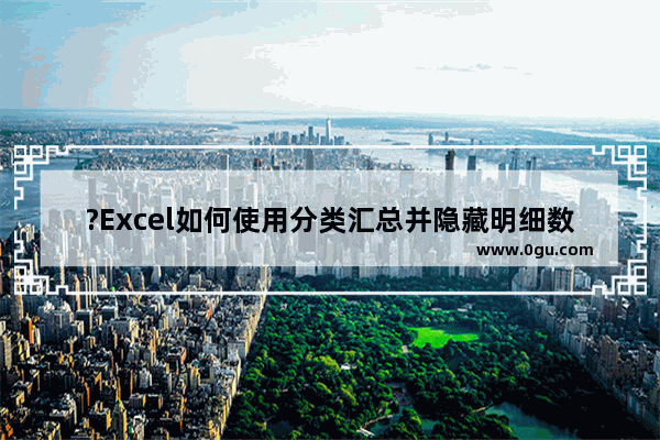 ?Excel如何使用分类汇总并隐藏明细数据 Excel表格中使用分类汇总功能并显示或隐藏明细的方法教程