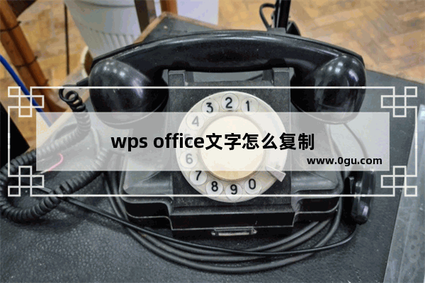 wps office文字怎么复制