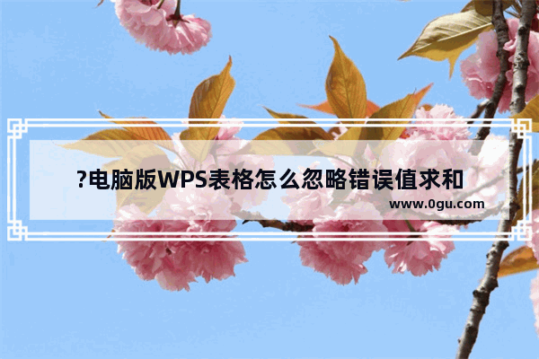 ?电脑版WPS表格怎么忽略错误值求和