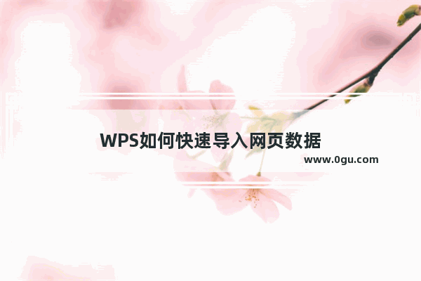 WPS如何快速导入网页数据