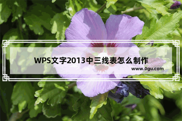 WPS文字2013中三线表怎么制作