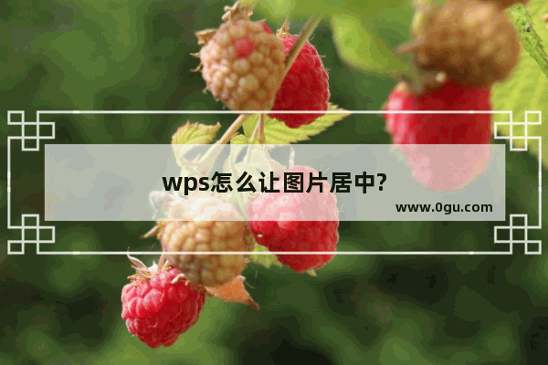 wps怎么让图片居中?