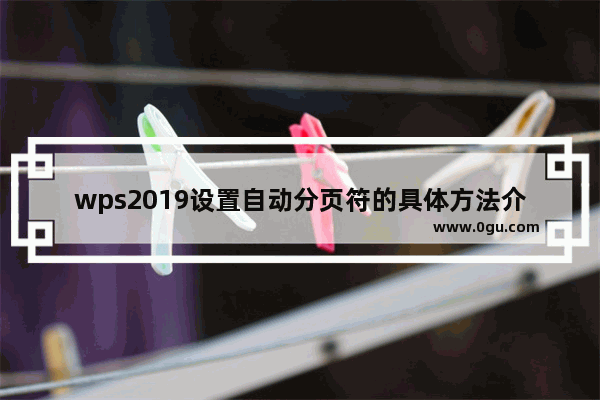 wps2019设置自动分页符的具体方法介绍