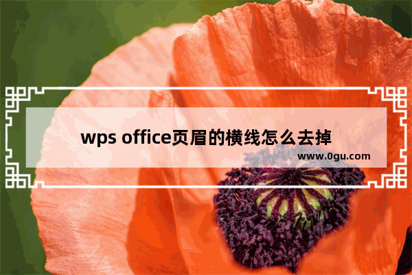 wps office页眉的横线怎么去掉