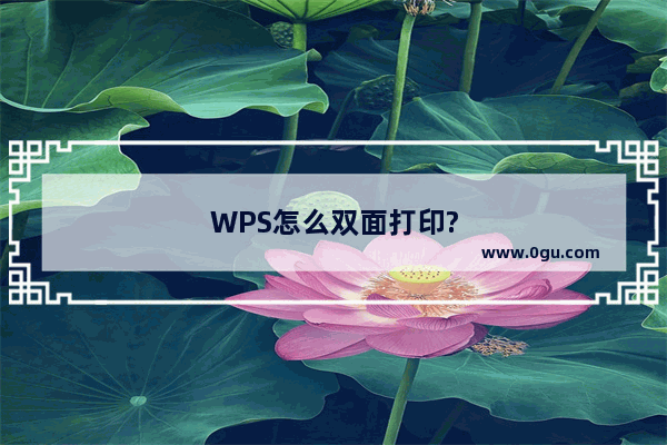 WPS怎么双面打印?