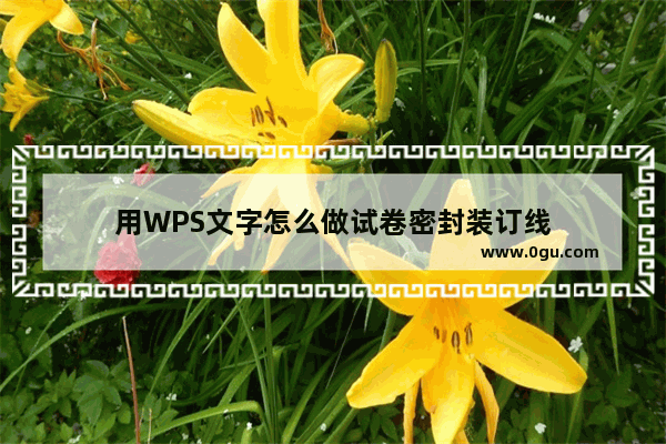 用WPS文字怎么做试卷密封装订线