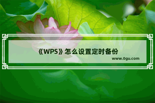 《WPS》怎么设置定时备份