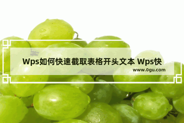 Wps如何快速截取表格开头文本 Wps快速截取表格开头文本的方法