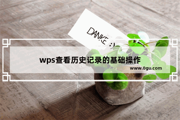 wps查看历史记录的基础操作