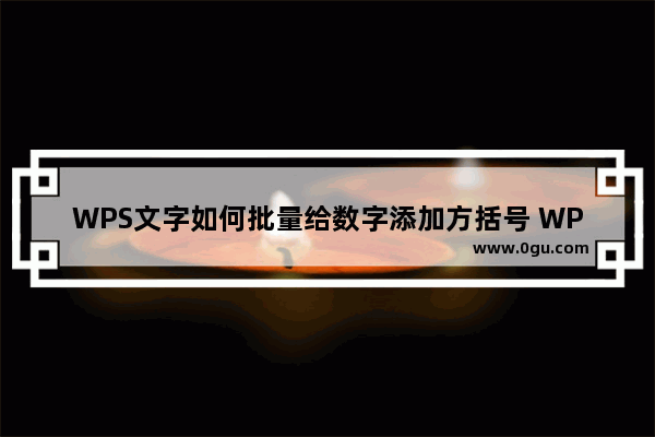 WPS文字如何批量给数字添加方括号 WPS文字批量给数字添加方括号操作方法分享