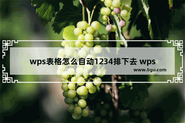 wps表格怎么自动1234排下去 wps表格自动1234排下去教程