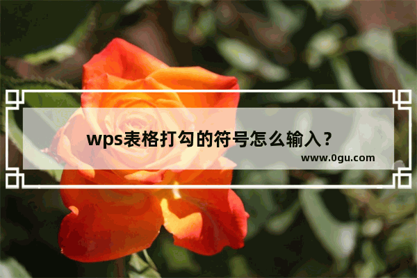 wps表格打勾的符号怎么输入？