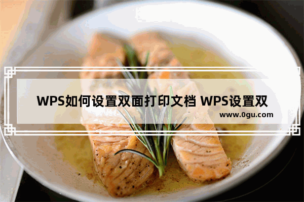 WPS如何设置双面打印文档 WPS设置双面打印文档操作方法分享