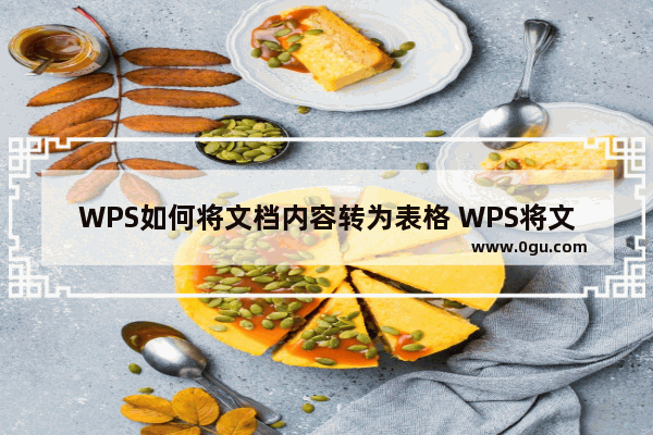 WPS如何将文档内容转为表格 WPS将文档内容转为表格的方法